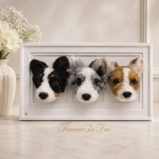 3D custom needle felted dog portrait x3