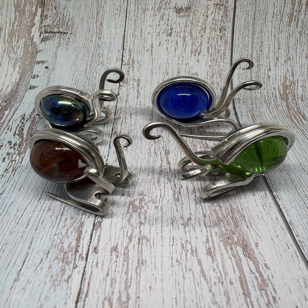 upcycled fork snails