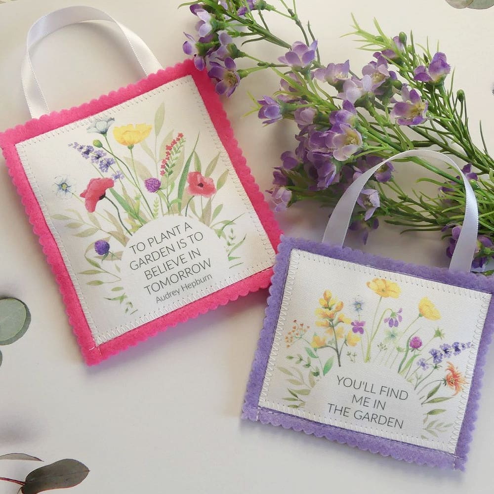 gardening quotes lavender bags gift