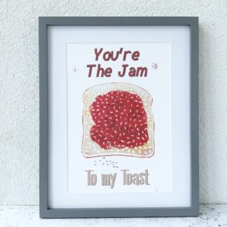 A4 jam toast print, framed