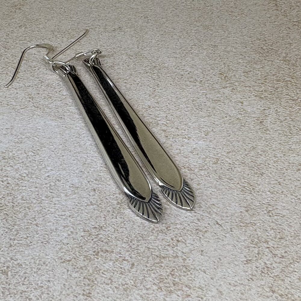Art deco style coffee spoon earrings