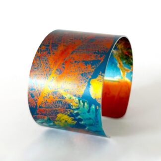 Summer Leaf - Handmade Botanical Anodised Aluminium Cuff Bangle