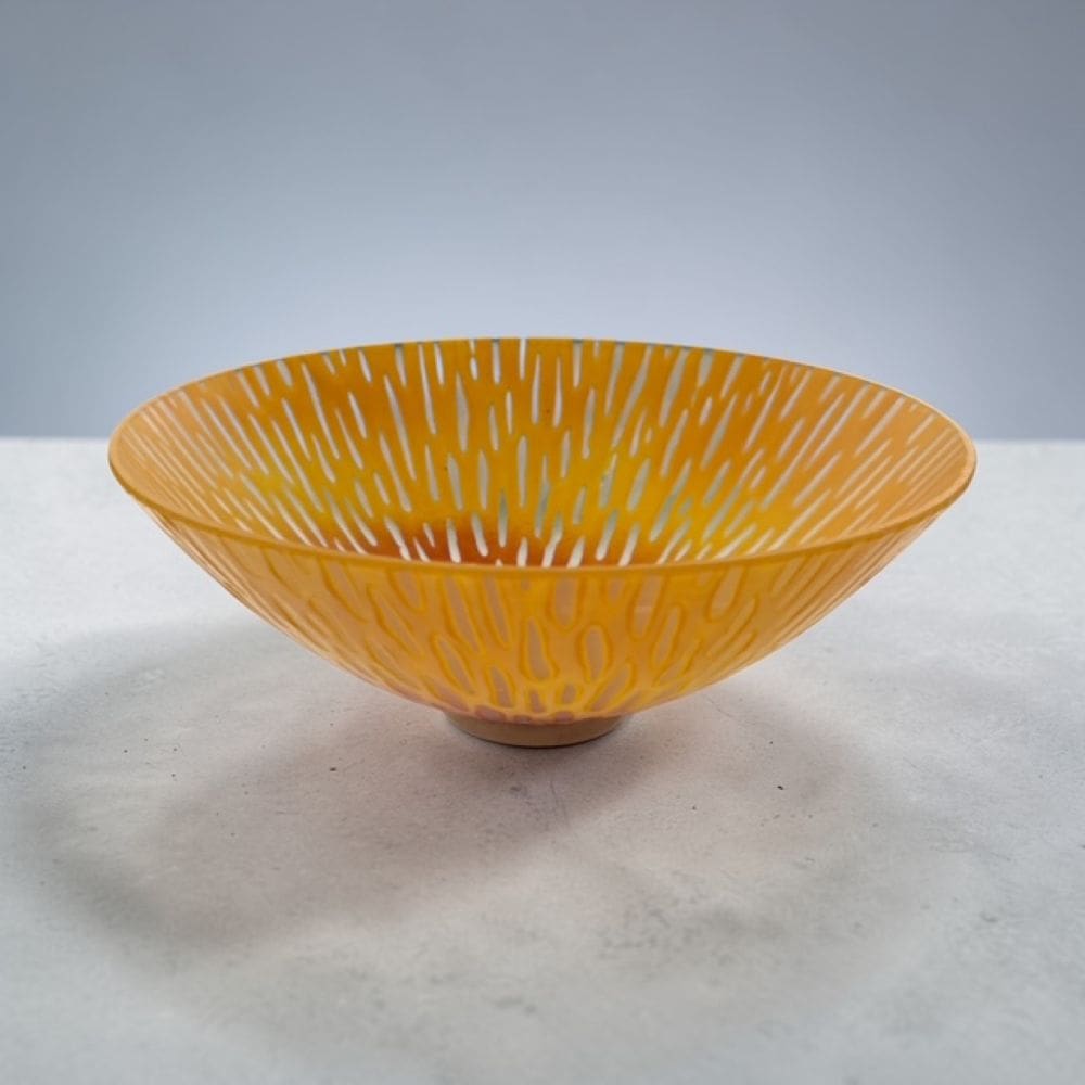Red and Orange Kiln formed glass Bowl 20cm - Image 5
