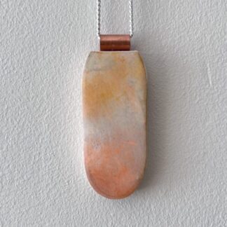 peach and copper wooden necklace
