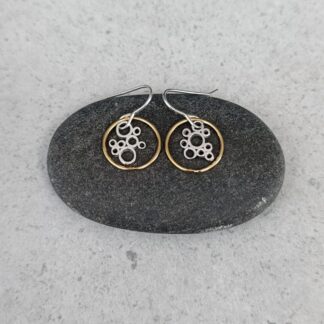 recycled sterling silver and filled gold drop earrings