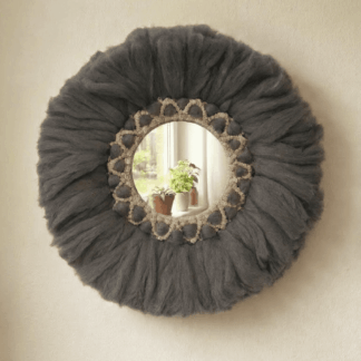 Soft Macramé Mirror - Dark Grey/Light Grey