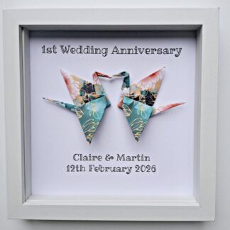 1st Anniversary Gift with handmade paper origami cranes by The Origami Soul