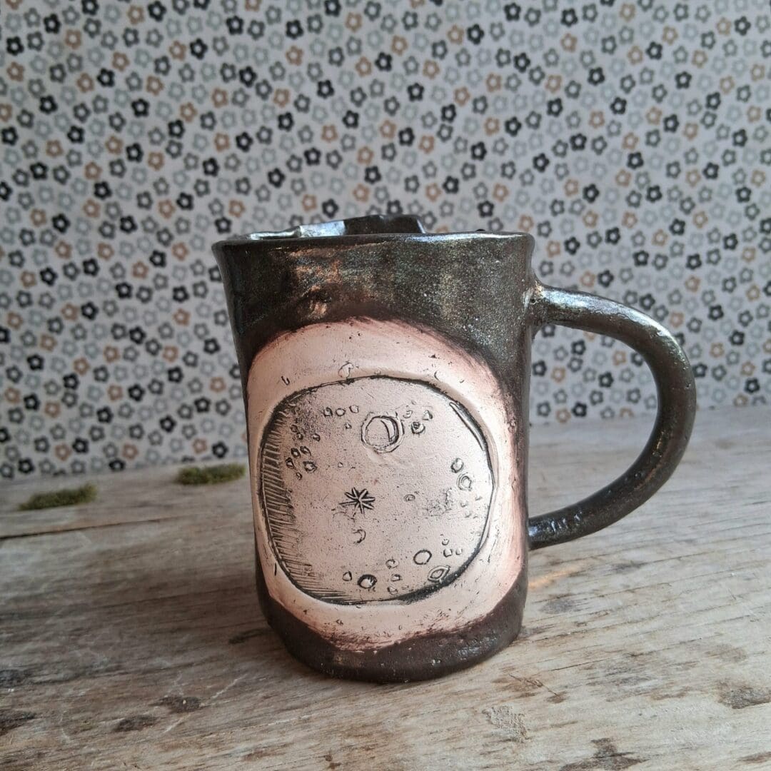 little or Mama moon metallic tea cup - stoneware ceramic pottery 2 sizes cup mug - Image 9