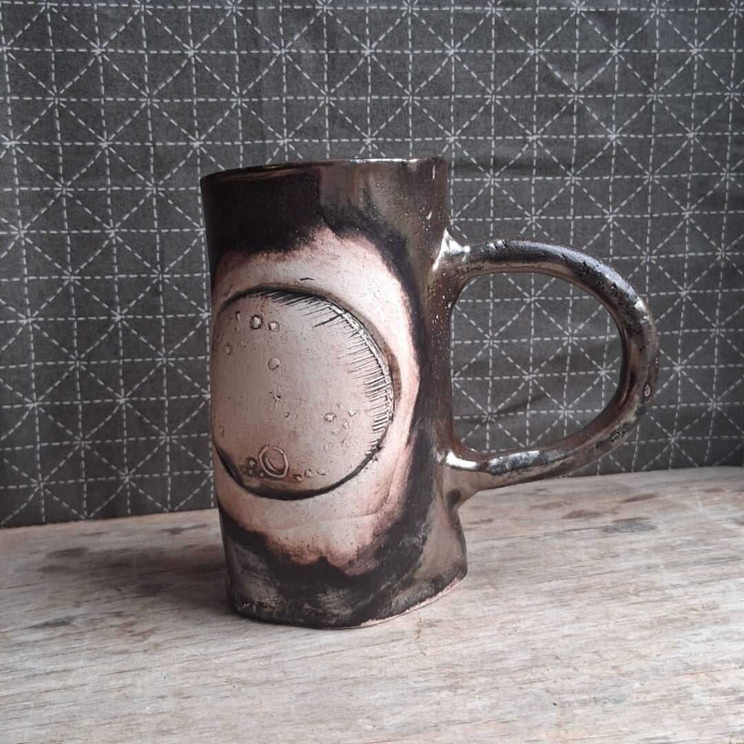 little or Mama moon metallic tea cup - stoneware ceramic pottery 2 sizes cup mug - Image 7