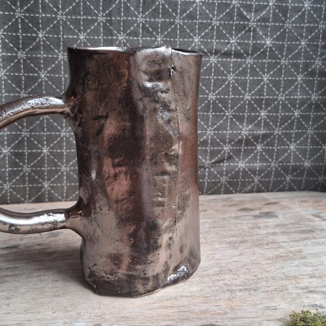 little or Mama moon metallic tea cup - stoneware ceramic pottery 2 sizes cup mug - Image 5