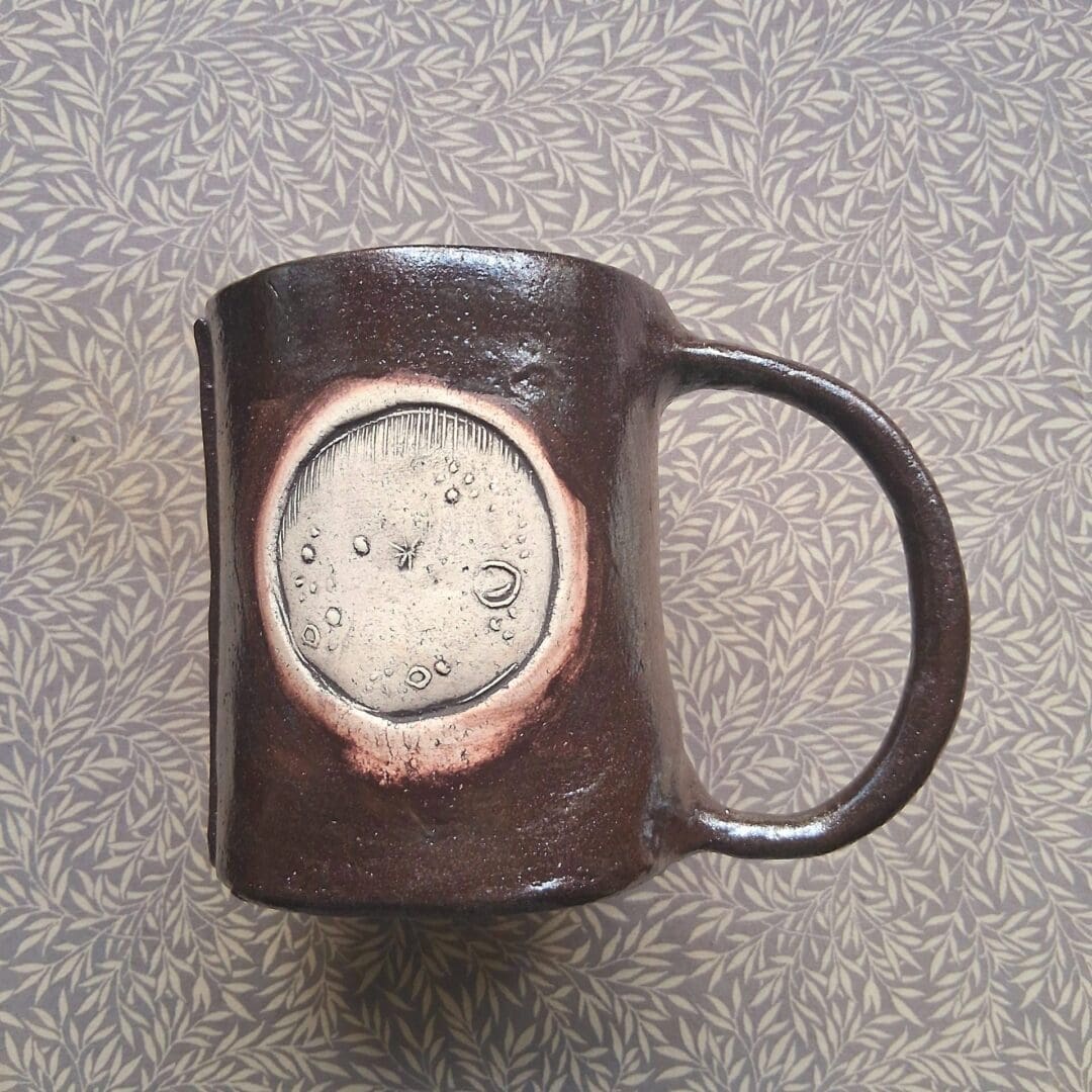 little or Mama moon metallic tea cup - stoneware ceramic pottery 2 sizes cup mug - Image 2