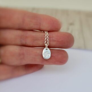 Sterling silver nugget pendant with Om symbol