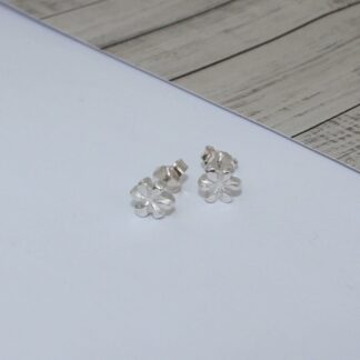 Sterling silver flower ear studs