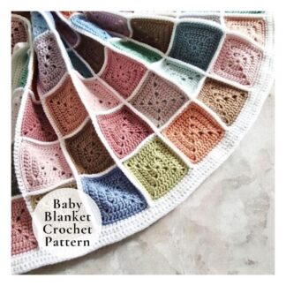 Crochet Baby Blanket Pattern – Patchwork Solid Squares PDF