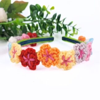 Cute colourful crochet flower headband