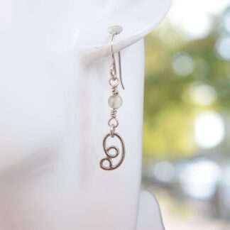 Jade and silver ornate fancy link filigree earrings