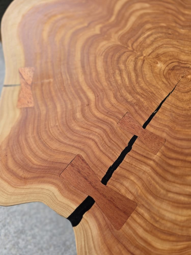 Handcrafted Cedar Slice Statement Side Table - Image 9