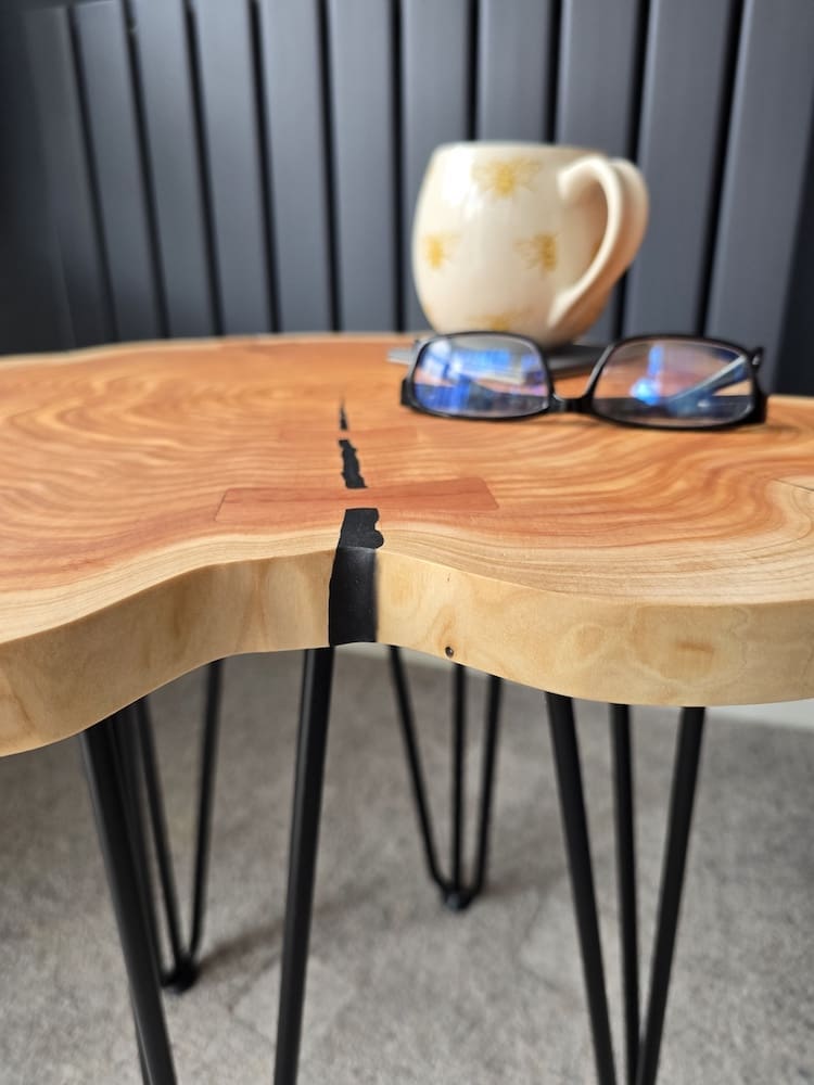 Handcrafted Cedar Slice Statement Side Table - Image 6