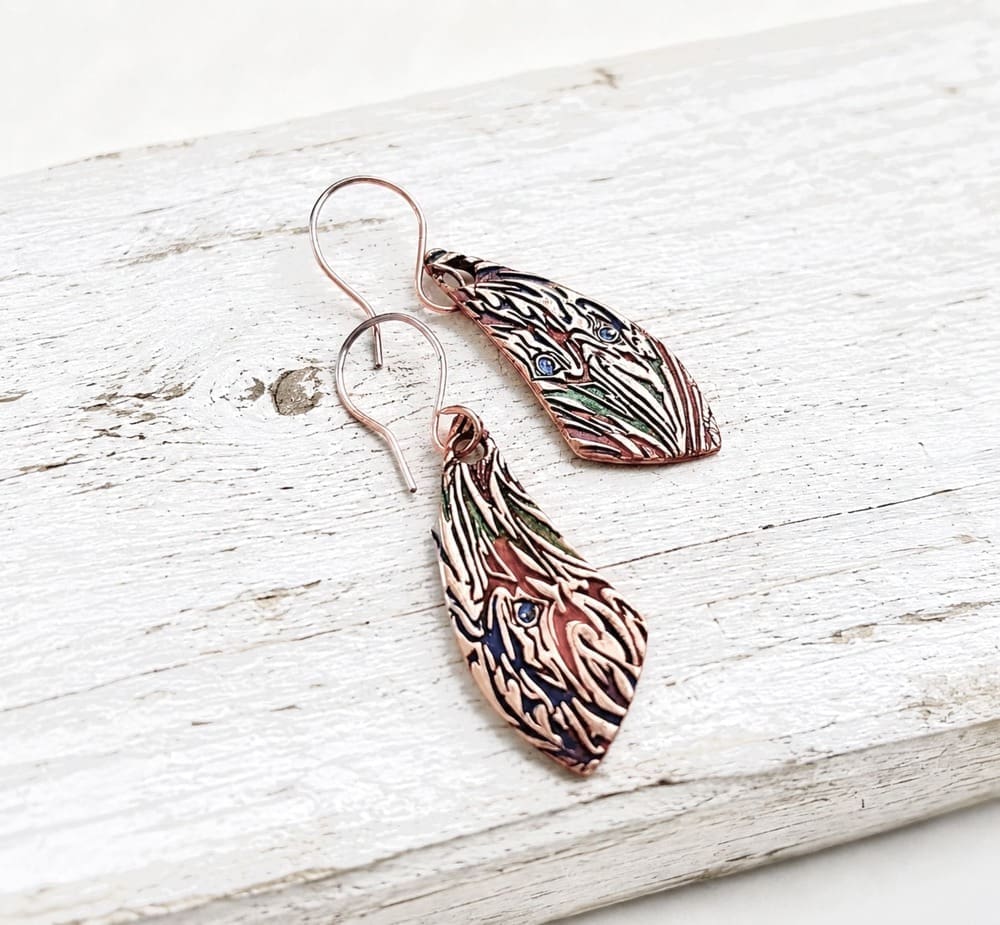 Handmade Copper Earrings - Jewellery Gift - Image 2