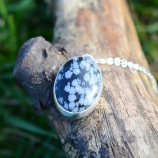 Snowflake Obsidian Pendant