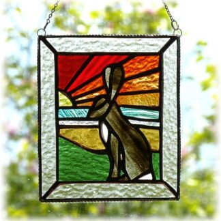 Hare Stained Glass Suncatcher Sunset Picture