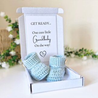 Grandparents Pregnancy Announcement Gift - Crochet Baby Booties