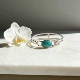 Sterling Silver Amazonite Torque Bangle