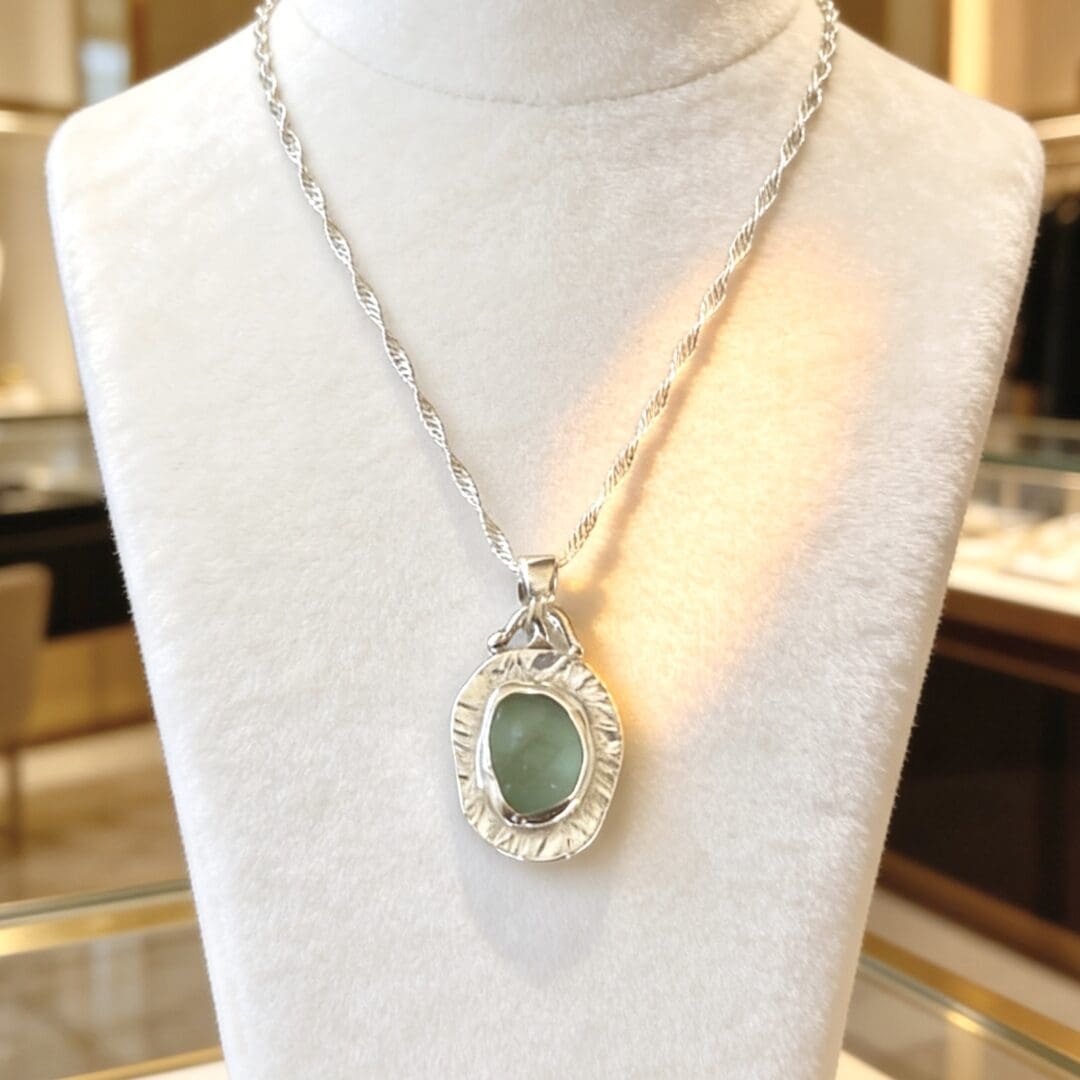 Silver Sea Glass Pendant Necklace - Image 5