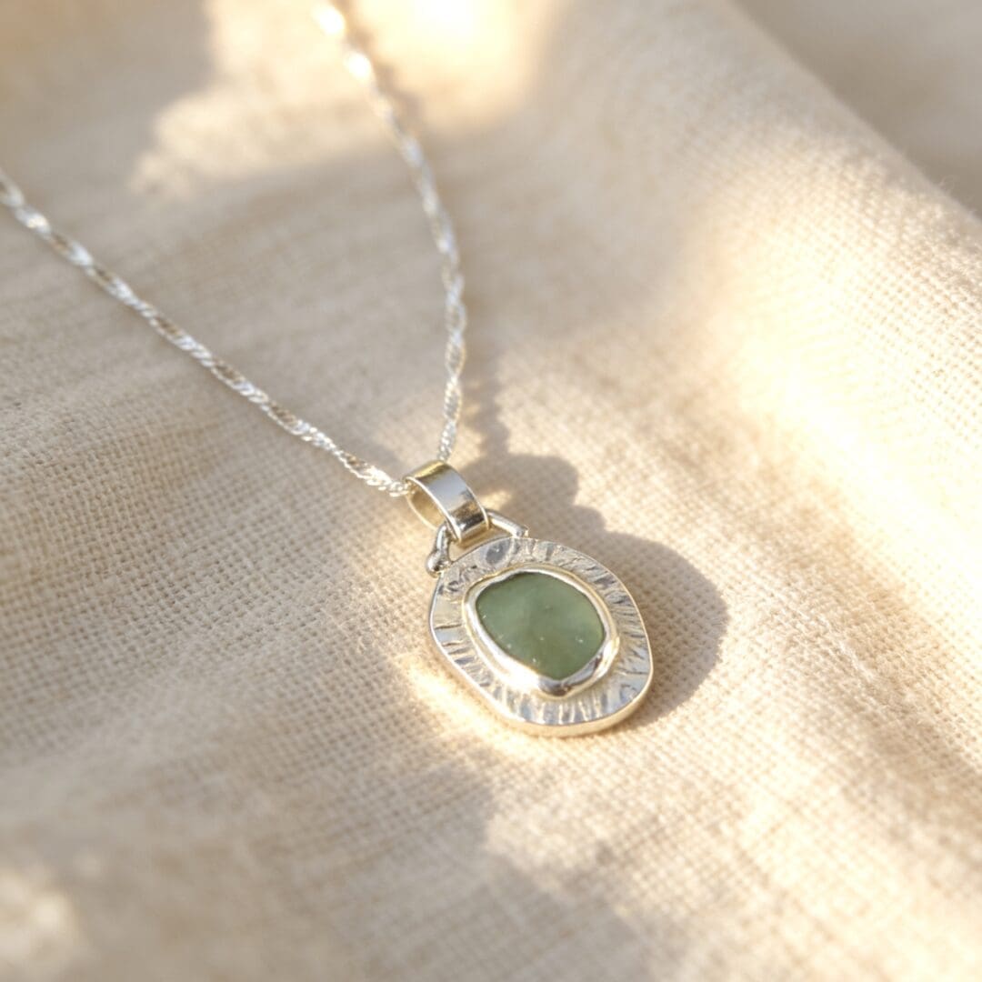 Silver Sea Glass Pendant Necklace - Image 7