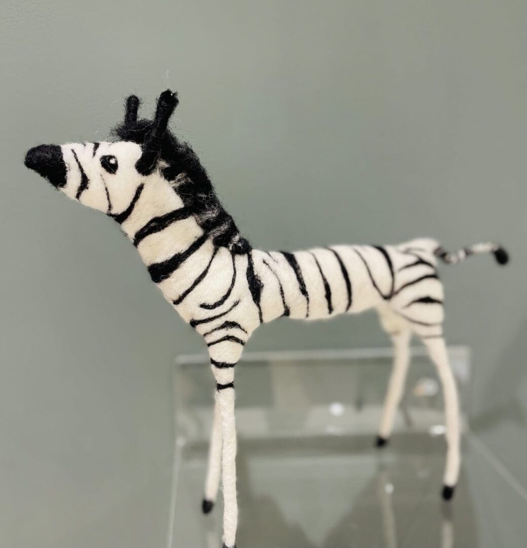 Quirky needlefelt Zebra