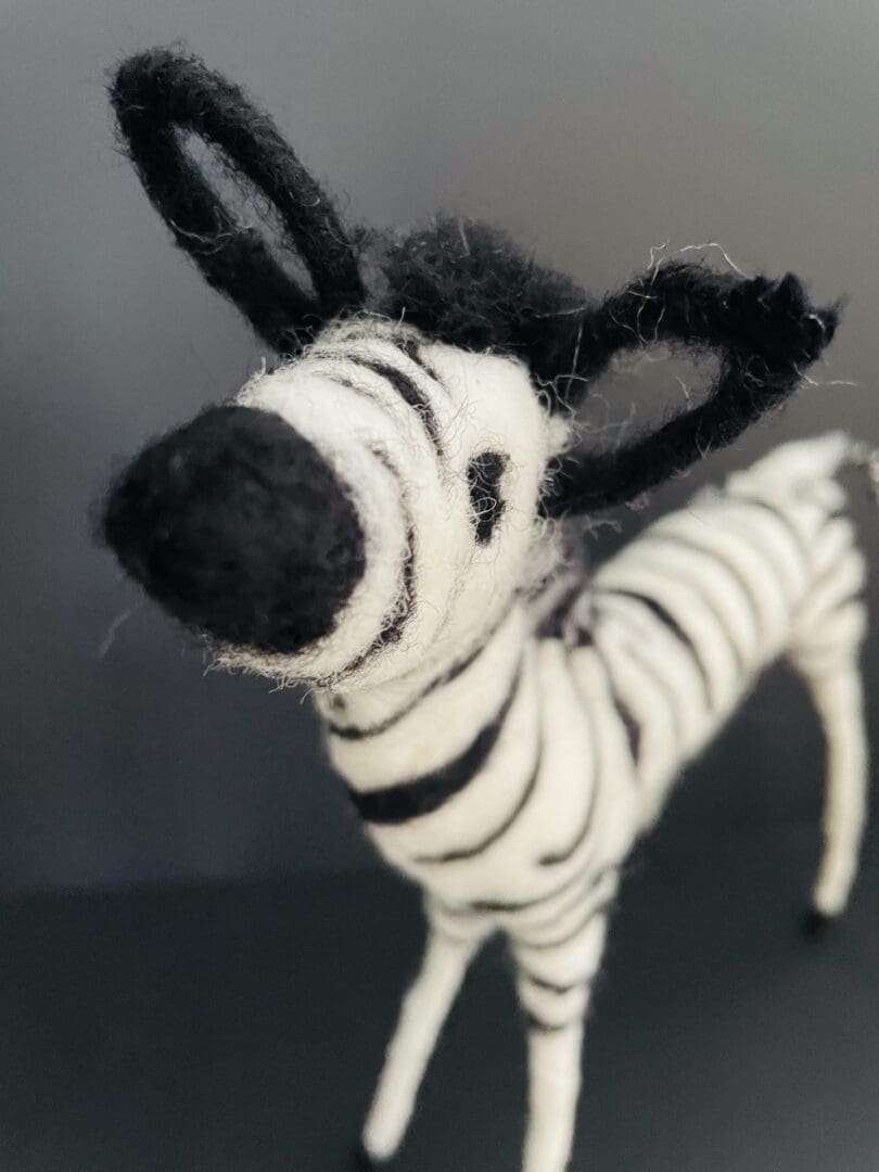 Quirky needlefelt Zebra - Image 3