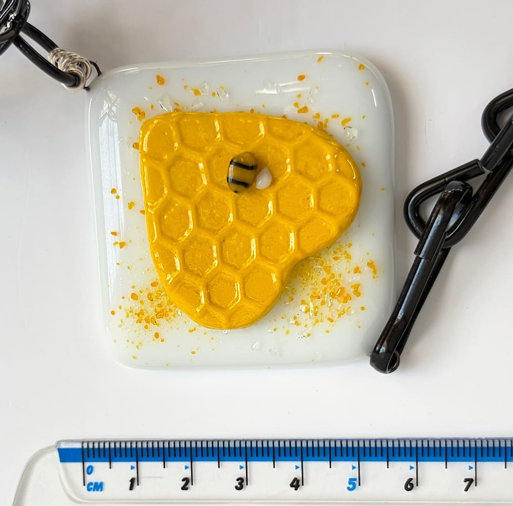 Fat ball bird feeder (various designs including bees and flowers in fused glass) - Image 7