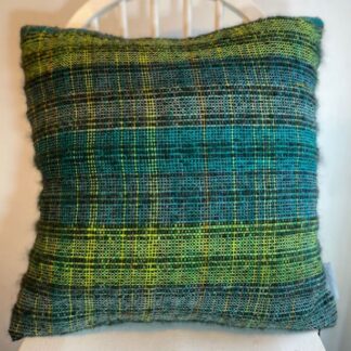 Moss green, mohair mix cushion