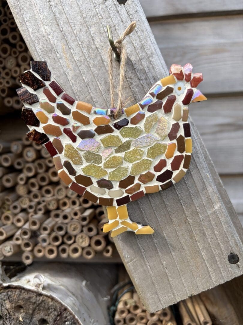 Handmade Mosaic Hen Wall Hanging - British Handmade Decorative home Decor - Image 2