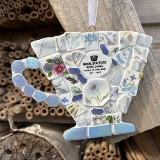 Handmade Mosaic Teacup Hanging decoration - vintage china British home decor