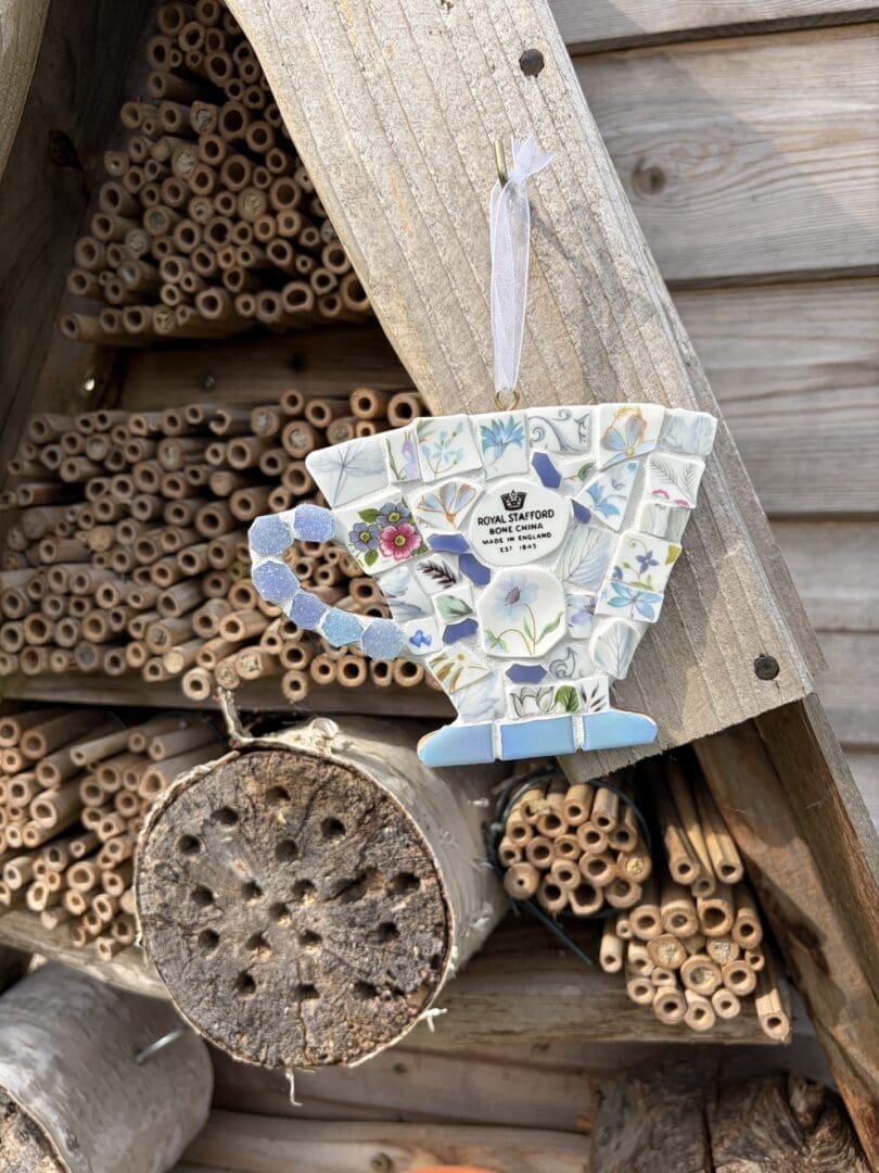 Handmade Mosaic Teacup Hanging decoration - vintage china British home decor - Image 3