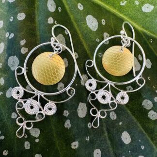Sterling silver handmade summer sun earring for holiday