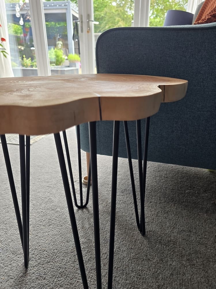 Handcrafted Cedar Slice Statement Side Table - Image 4