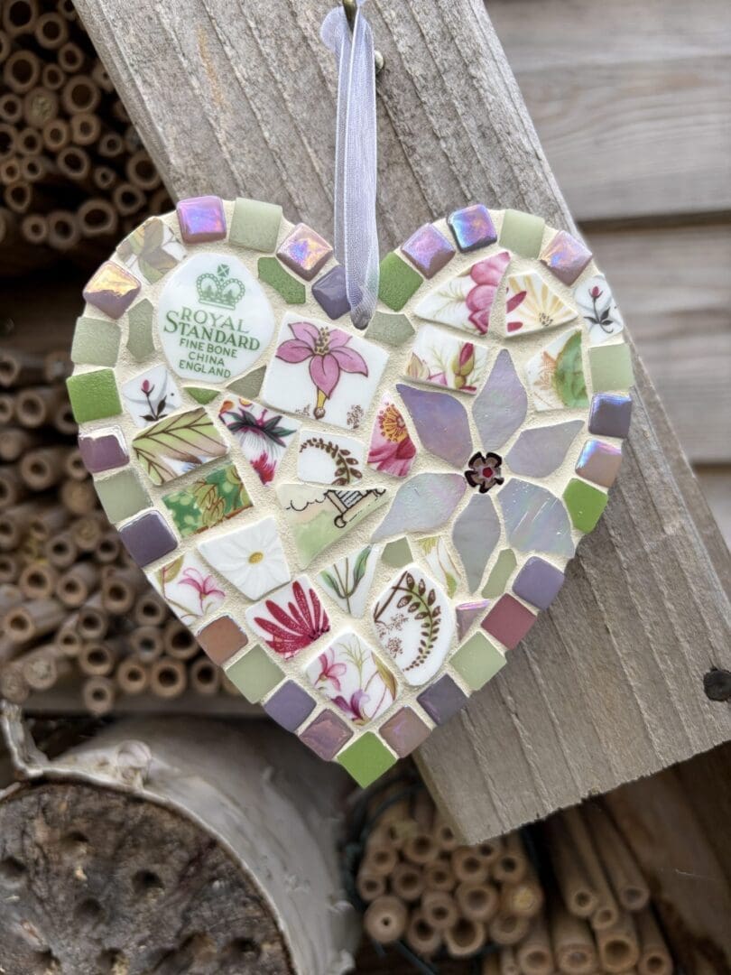 Handmade Mosaic Heart from Vintage China - A thoughtful gift - Image 4
