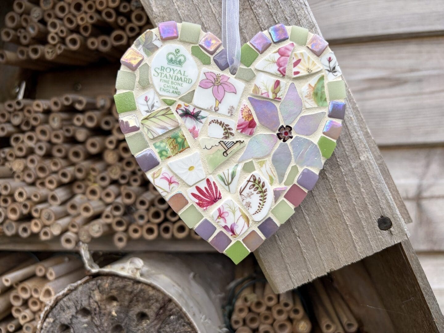 Handmade Mosaic Heart from Vintage China - A thoughtful gift - Image 3