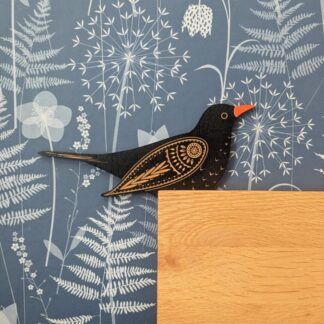 Wooden Blackbird Door Topper
