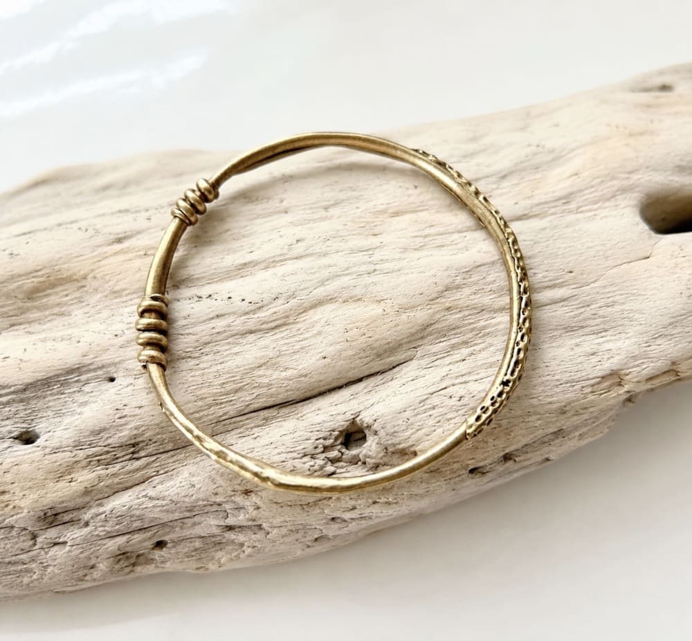Copper and Bronze Handcrafted Organic Textured Bangles - Image 5