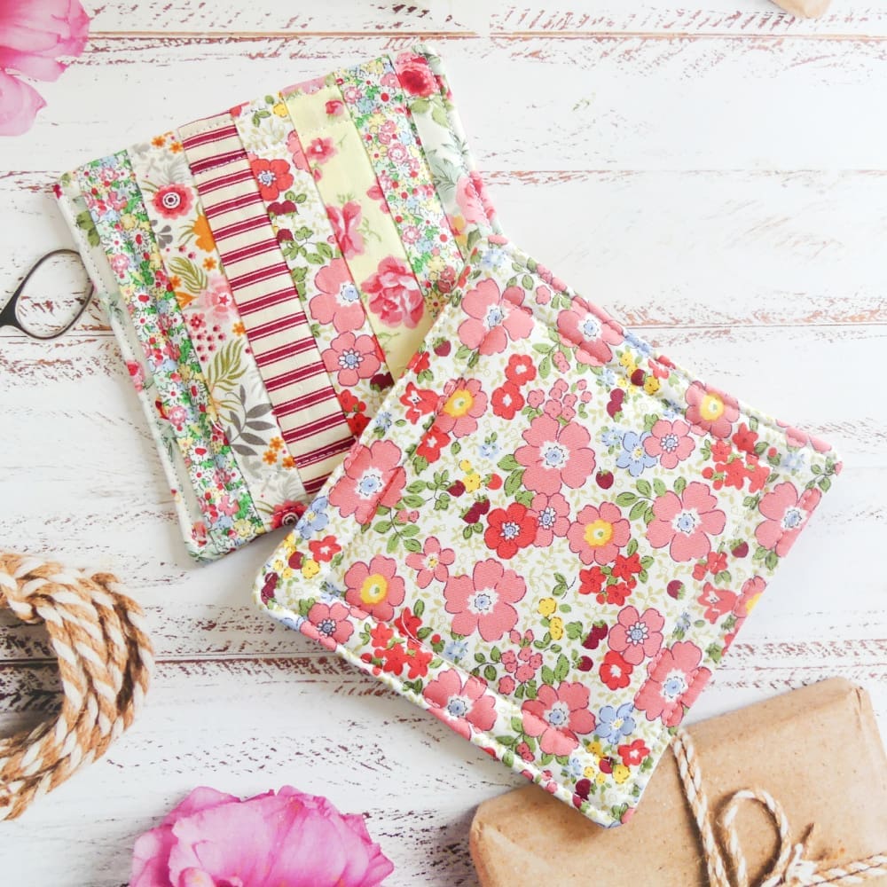 Handmade Patchwork Cotton Quilted Drinks Coasters Set of 2 - Image 3