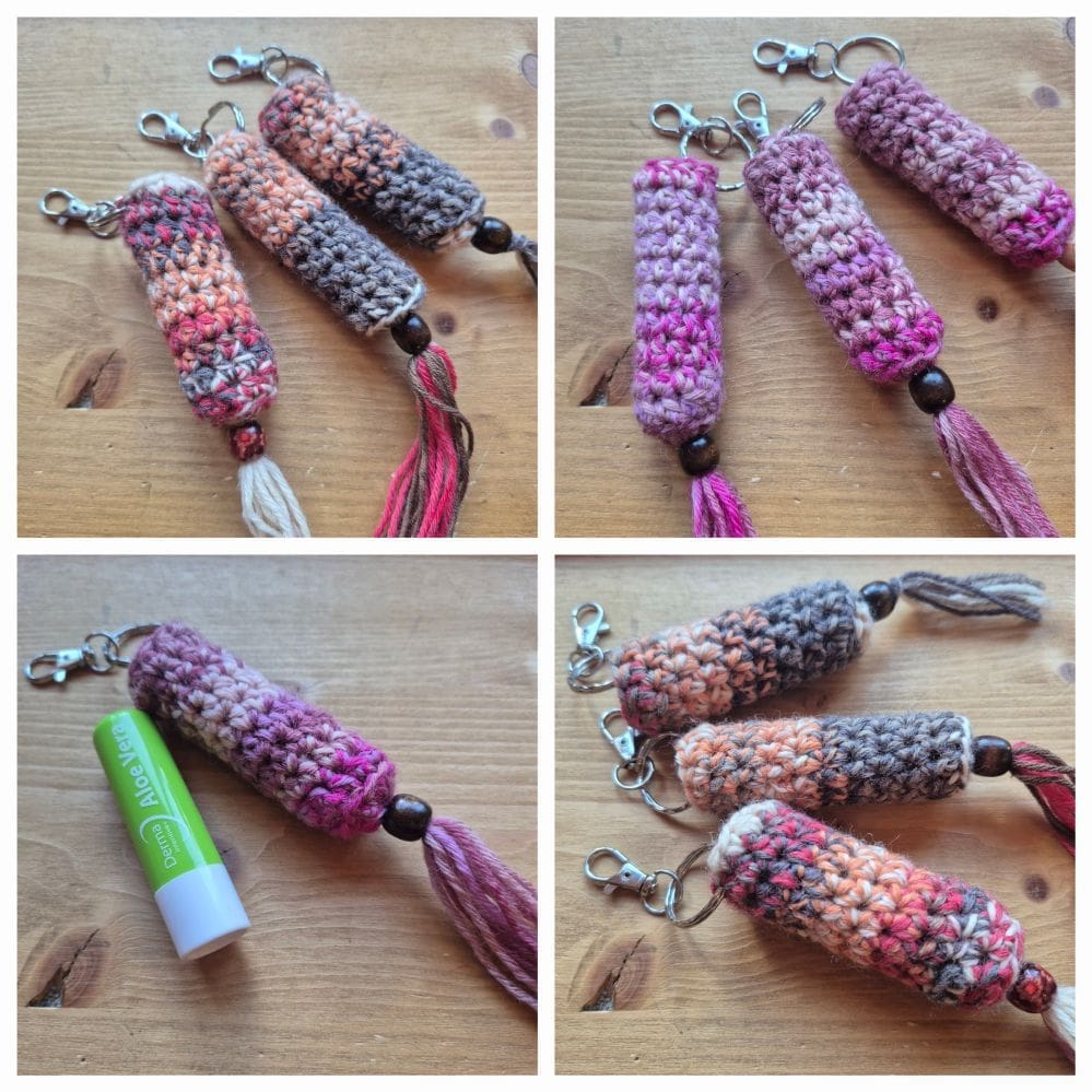 crocheted lip balm holder
