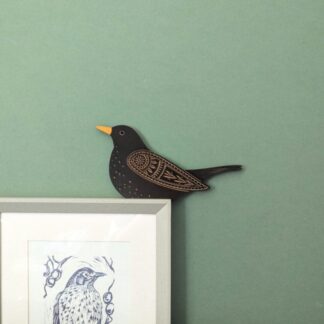 Wooden Female Blackbird Door Topper