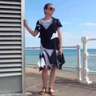 black and white flapper dress