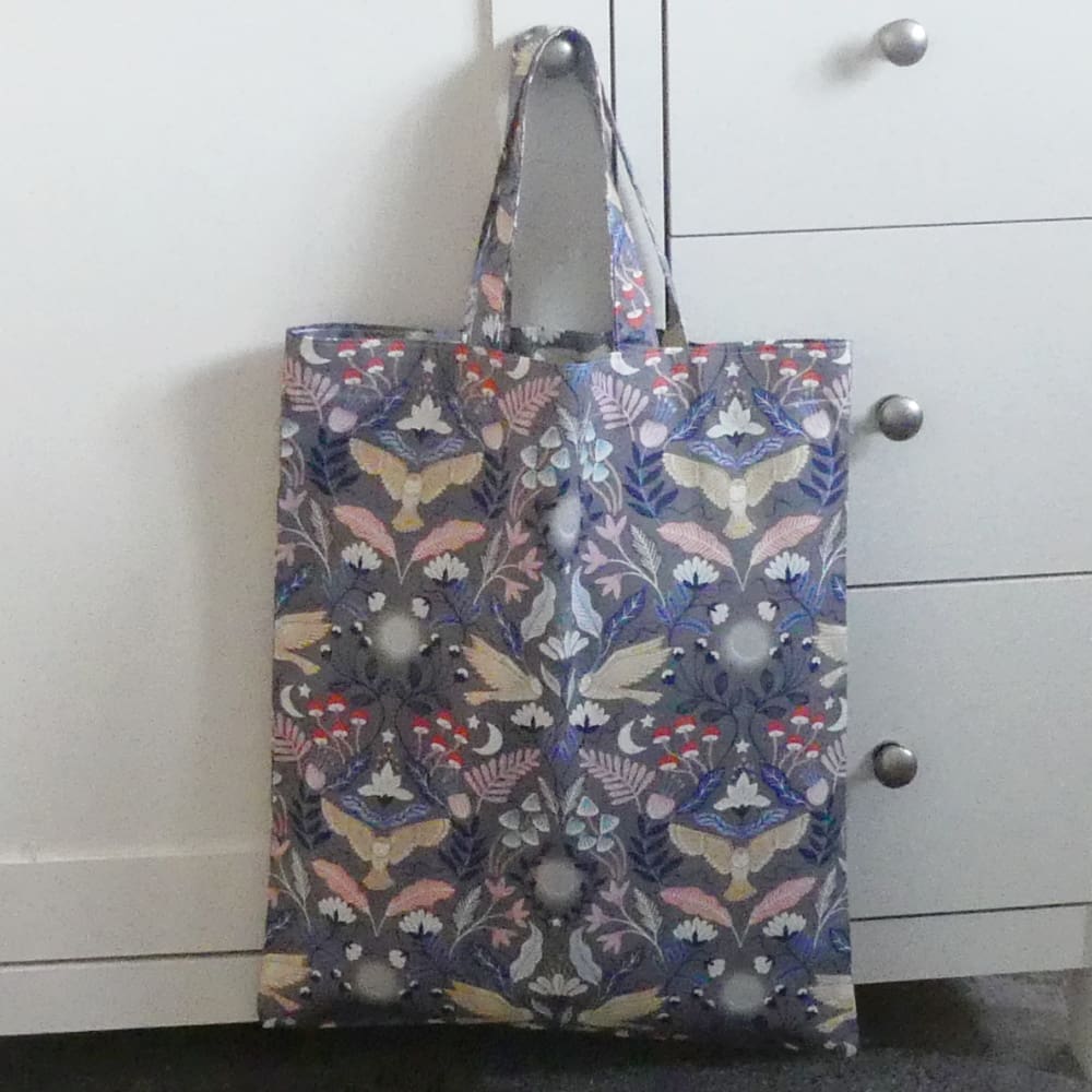 Cotton Owl Print Re-usable Fold-Up Tote Bag with Pouch - Image 7
