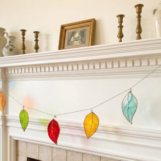 stained glass bunting leaves