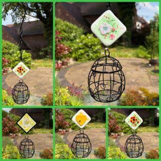 Fused glass fat ball feeders