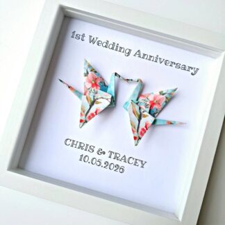 1st paper anniversary gift with origami cranes handmade by The Origami Soul